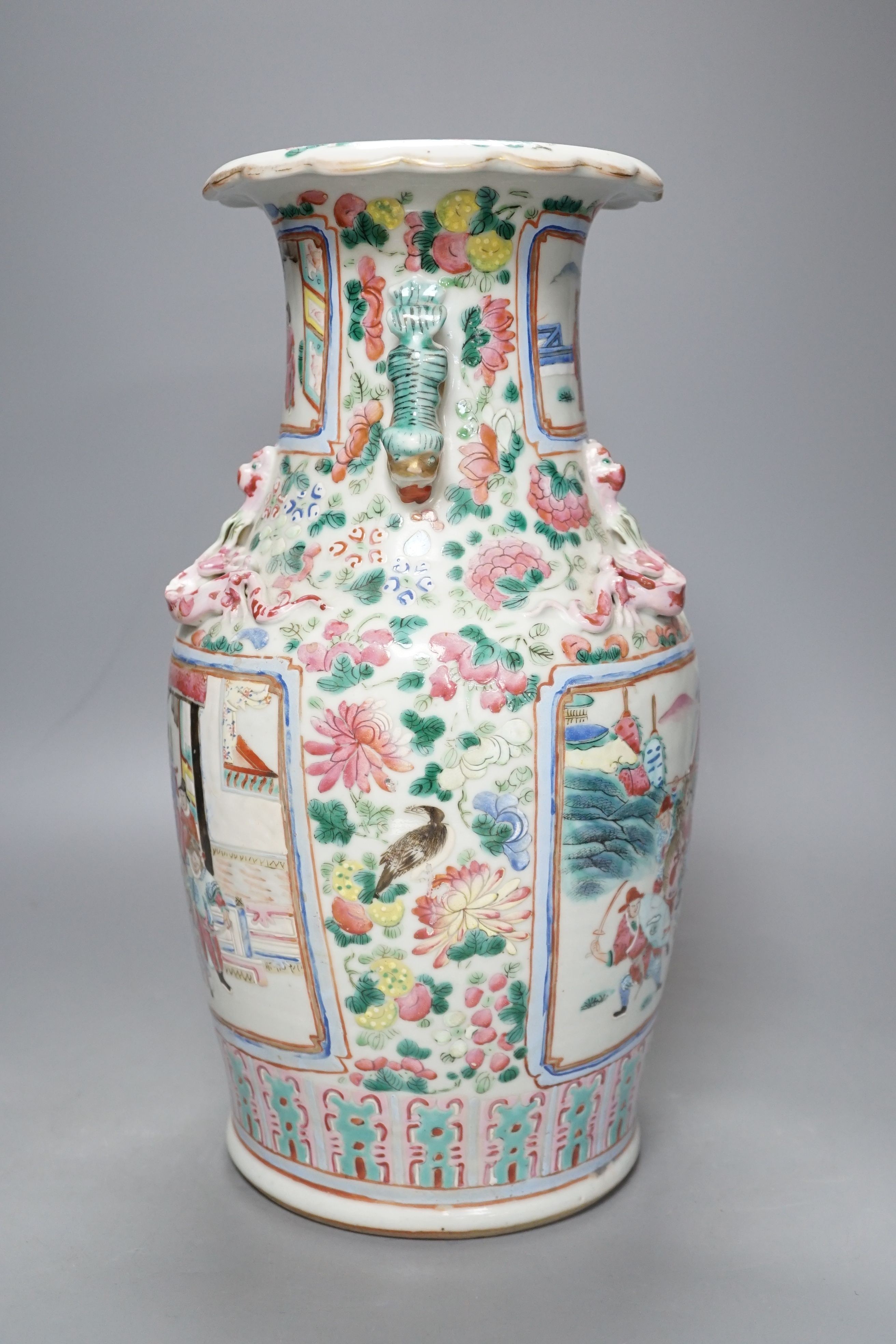 A Chinese famille rose vase, 19th century, 35cms high.